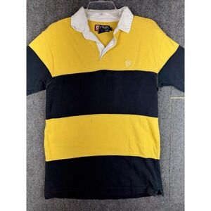 Vintage Chaps Ralph Lauren Polo Rugby Shirt Navy Yellow Striped Men's Small